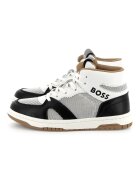 BOSS Kidswear Спортни обувки с лого и среден профил - Бял/Черен