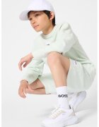 BOSS Kidswear Суитшърт с памук с овално деколте - Ментово зелено