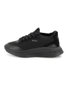 BOSS Kidswear Текстилни скосени маратонки - Черен/Избеляло черно