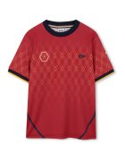 BOSS Kidswear Тениска с овално деколте и принт - Червен/Черен