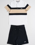 BOSS Kidswear Тениска с яка и шорти с връзка Бял/Черен