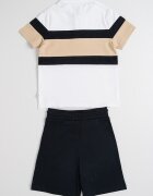 BOSS Kidswear Тениска с яка и шорти с връзка Бял/Черен