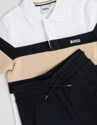 BOSS Kidswear Тениска с яка и шорти с връзка Бял/Черен