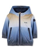 BOSS Kidswear Яке с качулка и джобове Бежов/Ледено синьо