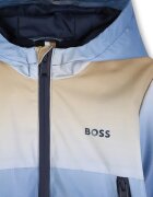 BOSS Kidswear Яке с качулка и джобове Бежов/Ледено синьо