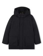BOSS Kidswear Зимно яке с качулка и цип Черен