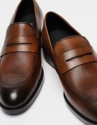 BOSS Кожени мокасини Tayil Тъмнокафяв