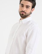 BOSS Ленена риза Liam със стандартна кройка Бял