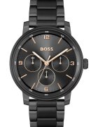 BOSS Мултифункционален стоманен часовник Черен
