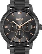BOSS Мултифункционален стоманен часовник Черен