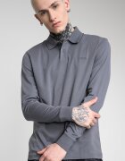 BOSS Памучна блуза Pe_Interlock с яка Tъмносив