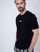 BOSS Памучна пижама на каре и лого Бял/Кафяв/Черен