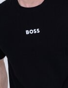 BOSS Памучна пижама на каре и лого Бял/Кафяв/Черен
