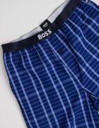 BOSS Памучна пижама на каре и лого Тъмносин
