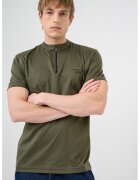 BOSS Памучна тениска с къс цип