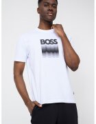 BOSS Памучна тениска с лого - Черен/Бял