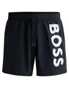 BOSS Плувни шорти Octopus с лого Черен