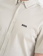 BOSS Риза Motion с къси ръкави Светло бежово