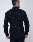 BOSS Риза Rickert с яка Oxford Бял/Тъмносин