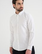 BOSS СЛим риза Roan с копчета на яката Бял