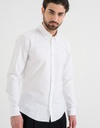 BOSS СЛим риза Roan с копчета на яката Бял