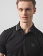 BOSS Слим тениска Passertip с яка Черен