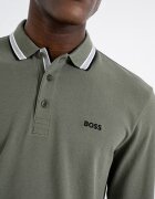 BOSS Стандартна блуза Plisy с яка Зелени аспержи