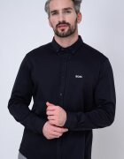 BOSS Стандартна риза Oxford с бродирано лого Ултрамарин синьо
