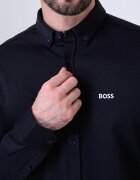 BOSS Стандартна риза Oxford с бродирано лого Ултрамарин синьо