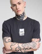 BOSS Свободна тениска с лого Бял/Tъмносив