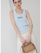BOSS Танк топ с лого - Ледено синьо/Сребрист