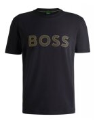 BOSS Тениска ATHLEISURE - стандартна кройка - синя - памук-еластан