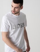 BOSS Тениска с лого Зелен/Мръснобял