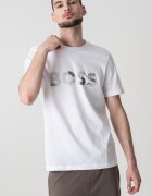 BOSS Тениска с лого Зелен/Мръснобял