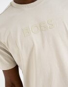 BOSS Тениска с овално деколте и лого Светло бежово
