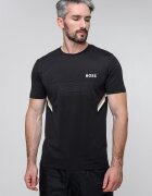 BOSS Тениска с райе Черен