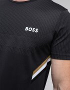 BOSS Тениска с райе Черен