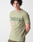 BOSS Тениска Thinking с гумирано лого Бледозелен/Морско зелено