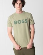 BOSS Тениска Thinking с гумирано лого Бледозелен/Морско зелено