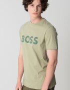 BOSS Тениска Thinking с гумирано лого Бледозелен/Морско зелено