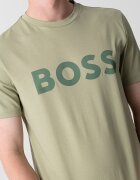 BOSS Тениска Thinking с гумирано лого Бледозелен/Морско зелено
