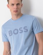 BOSS Тениска Thinking с гумирано лого Лавандула/Мандарина