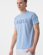 BOSS Тениска Thinking с гумирано лого Лавандула/Мандарина