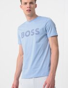 BOSS Тениска Thinking с гумирано лого Лавандула/Мандарина
