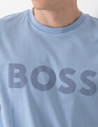 BOSS Тениска Thinking с гумирано лого Лавандула/Мандарина