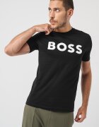 BOSS Тениска Thinking с лого Черен
