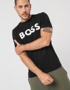 BOSS Тениска Thinking с лого Черен