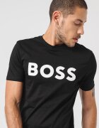 BOSS Тениска Thinking с лого Черен