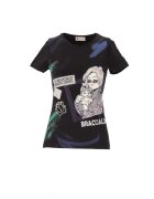BRACCIALINI Слим тениска с декоративни камъни