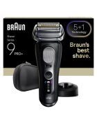 Braun Електрическа самобръсначка Series 9 PRO+ 9610S - 5+1 ултратънки прецизни ножчета - Pro Sensoadapt - до 60 минути автономност - докинг станция за зареждане ...